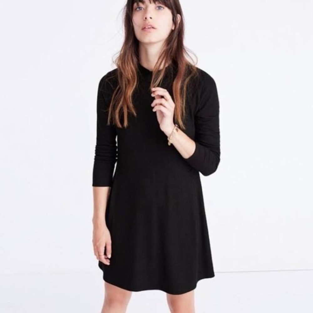 Madewell City Block ribbed mock neck dress